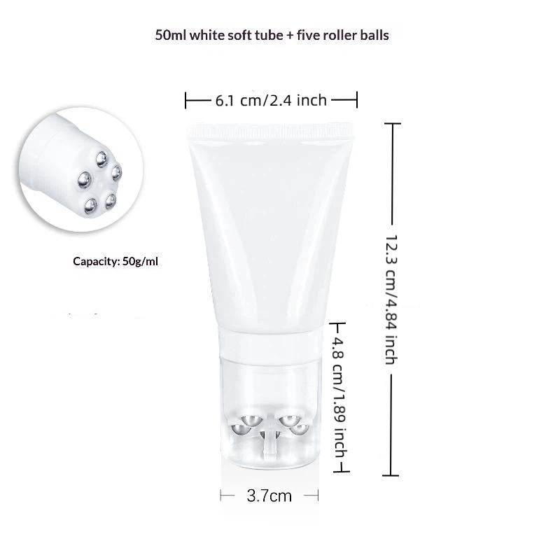 50/80G Five Stainless Steel Ball Massage Bottle Neck Cream Body Lotion Packaging Massage Cream Repeatable Plastic Container