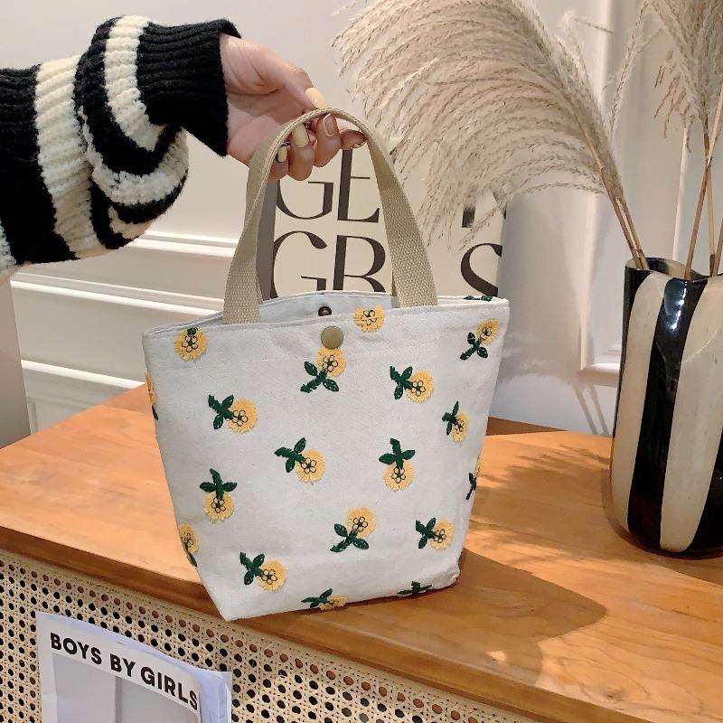 1212 Literary and Leisure Handbag To Work Bento Bag Female Messenger Sundries Storage Portable Handbag