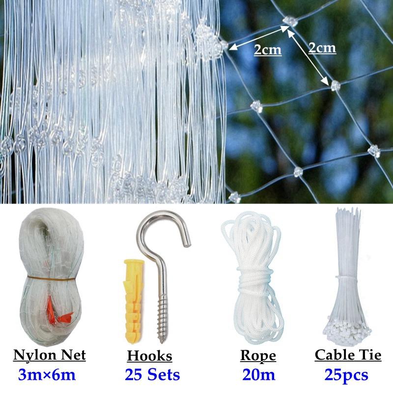Customizable Mesh 2cmx2cm Transparent Nylon Balcony Screen Cat Protection Netting Terrace Window Pet Fall Protection Net