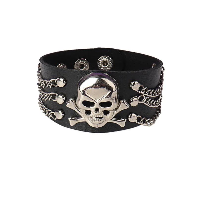 PU Leather Bracelet Punk Goth Studded Spike Rivet Buckle Wristband Cuff Bangle Black Gothic Steampunk for Men Women Unisex 80s