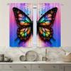 2 Stück Bunte Vorhänge mit floralem Schmetterlingsdruck, Entworfen zur Lichtfilterung, Hochwertiges Material, Ideal für Boho Heimfensterdeko