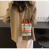 Fashion Portable Striped Women Crossbody Bags Straw Large Capacity Beach Bag Shoulder Bags Ladies Casual Clutch Purse