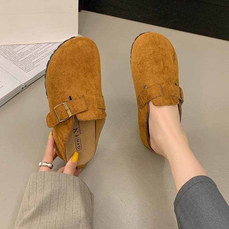 

Обувь Baotou, полутапочки, женская весенне-летняя обувь на одну ногу, уродливые и милые шлепанцы Boken 40 верблюд