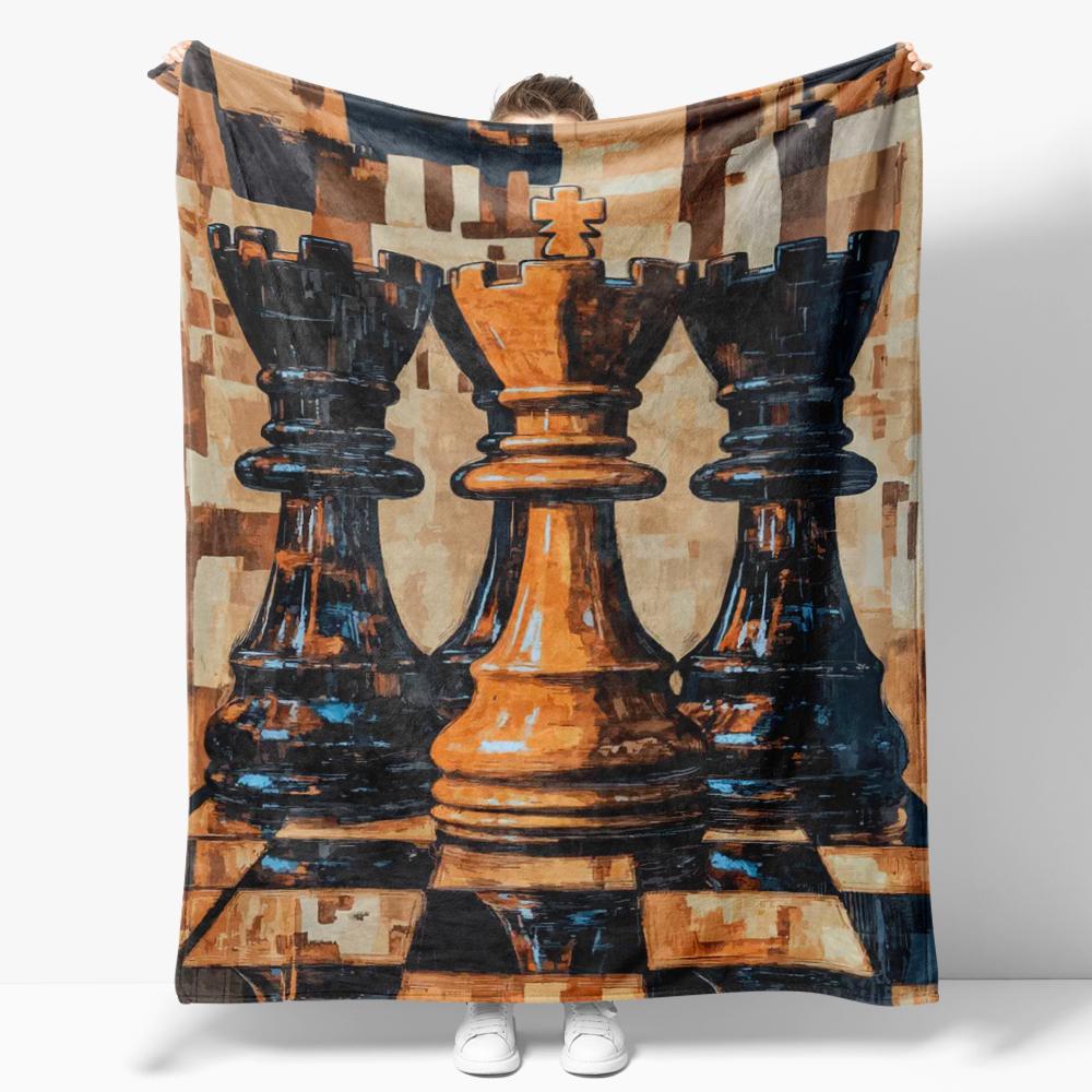 

Cool and trendy chess wallpaper Flannel Blanket for Sofa Decoration Creative Throw Blankets For Bed 75cmx90cm