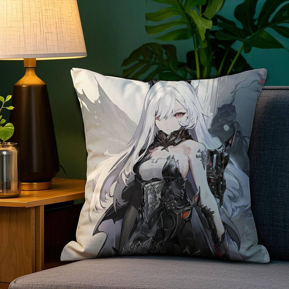 Anime Spiel D-Duett N-Nacht A-Abgrund Kissenbezug Anti-Hausstaubmilben Kissenbezug Unsichtbarer Reißverschluss seidig kurzer Plüsch Sofakissenbezug