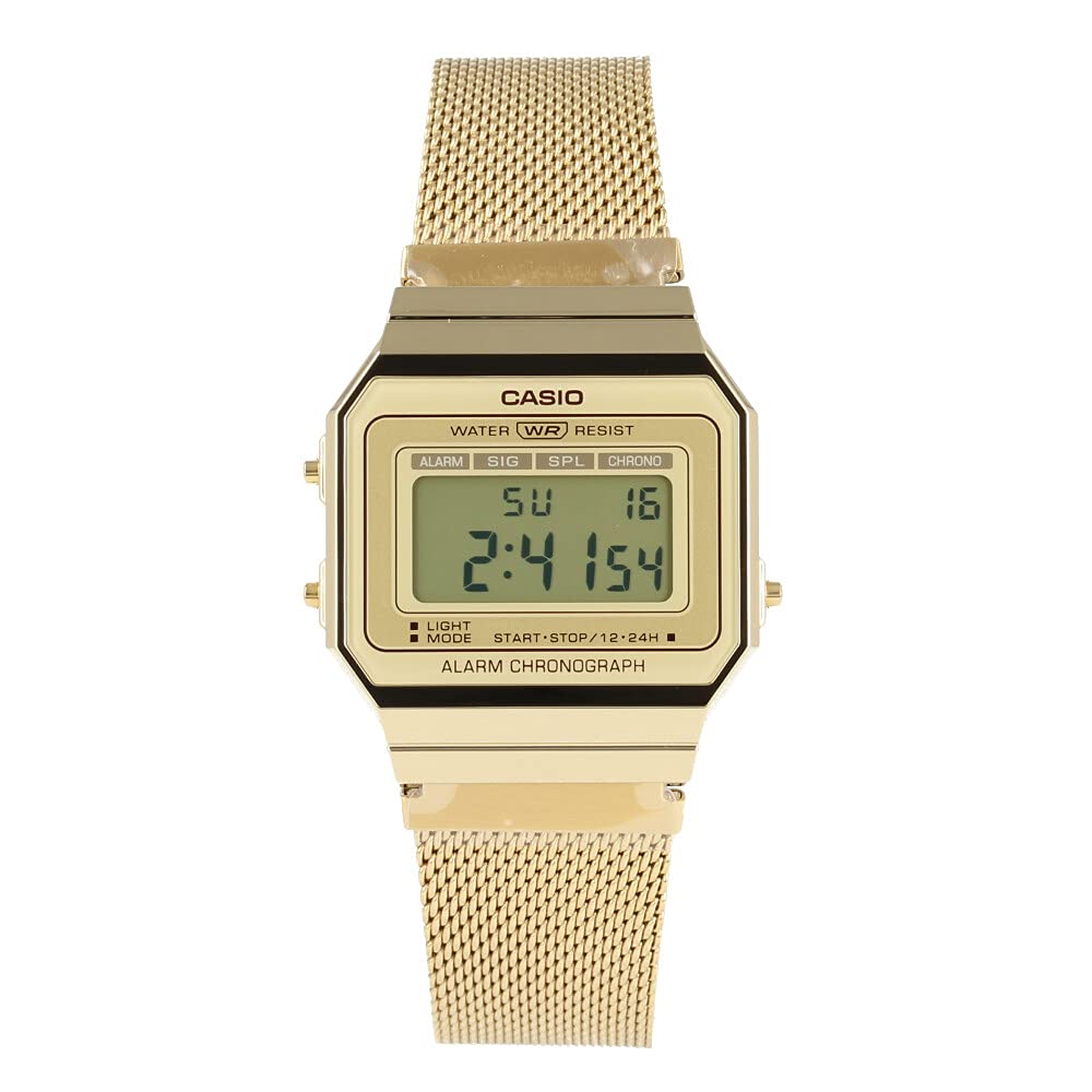CASIO Стандартные цифровые A700WMG-9A Ультратонкие Золотой Миланский браслет (параллельный импорт)