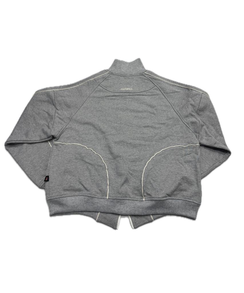 Astrwrld Crop Track Zip-Up Jacket (Grey)