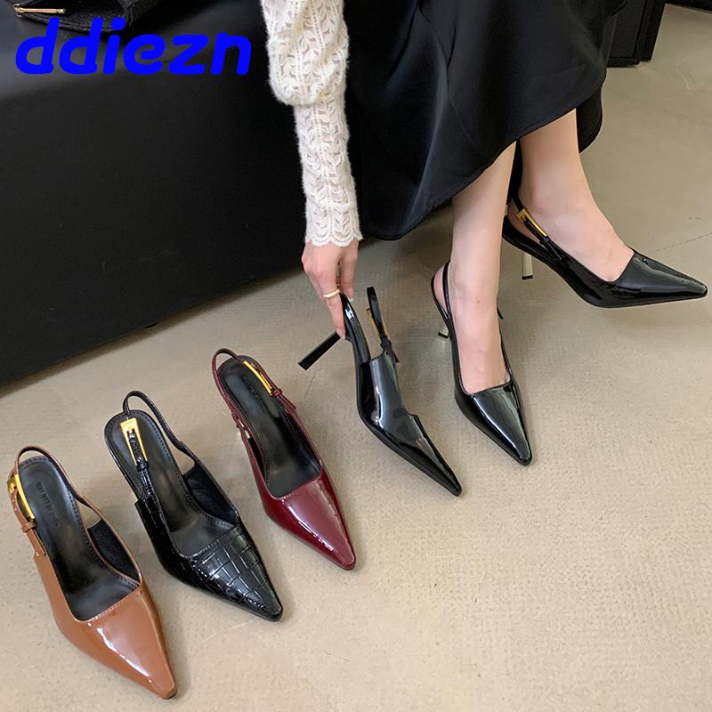 Fashion Female Metal Buckle Footwear Pumps Fashion Pointed Toe Luxury Ladies Heels Shoes 2025 New In Women Super High Heels Shoes