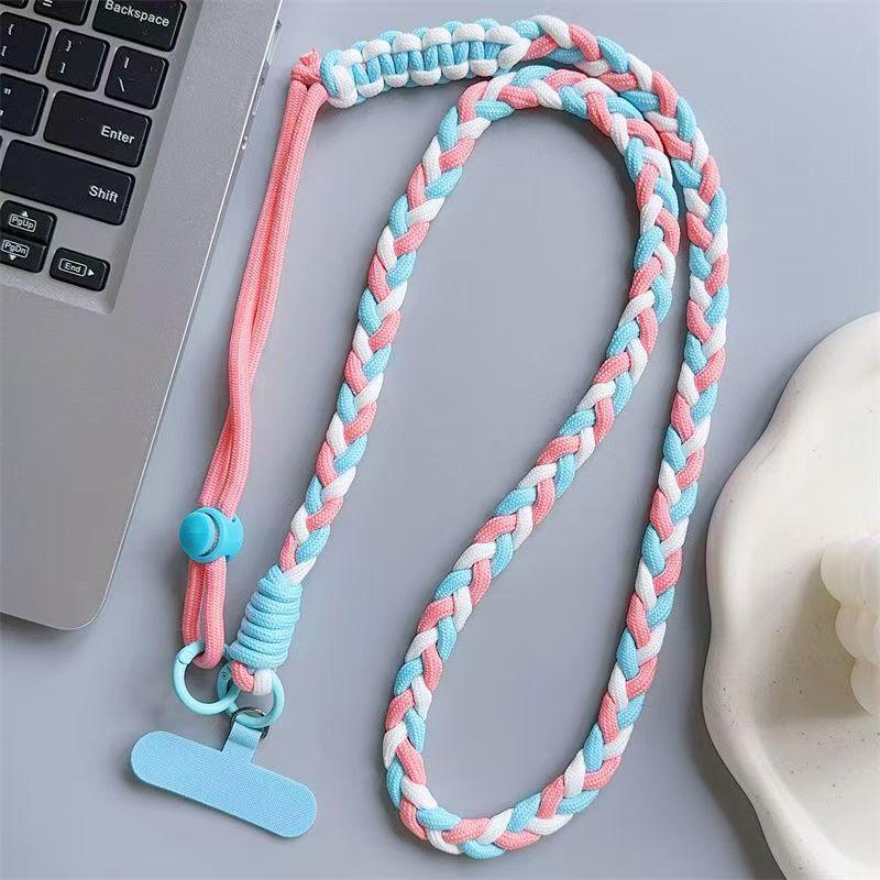 Colorful Braided Crossbody and Anti-Lost Adjustable Strap for Girls - Keychain and Mobile Phone Hanging Rope
