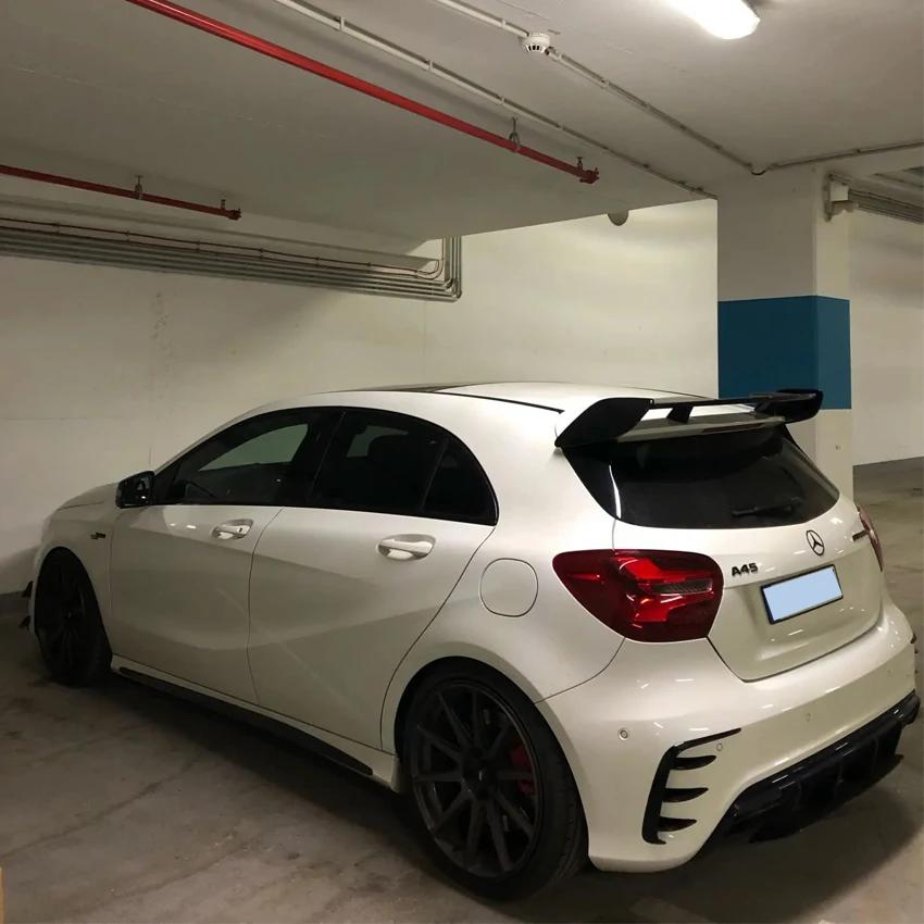 IEGT5 Hatchback Rear Bumper Lip Spoiler Side Canards Splitter Body Kits Gloss Black For Mercedes Benz A-Class W176 A45 AMG 2013-2018