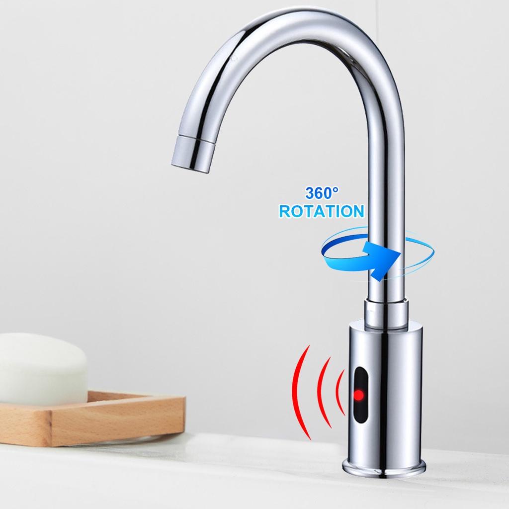 Grifo de agua de inducción, grifo con Sensor infrarrojo automático, grifos de fregadero, cubierta de agua fría única montada