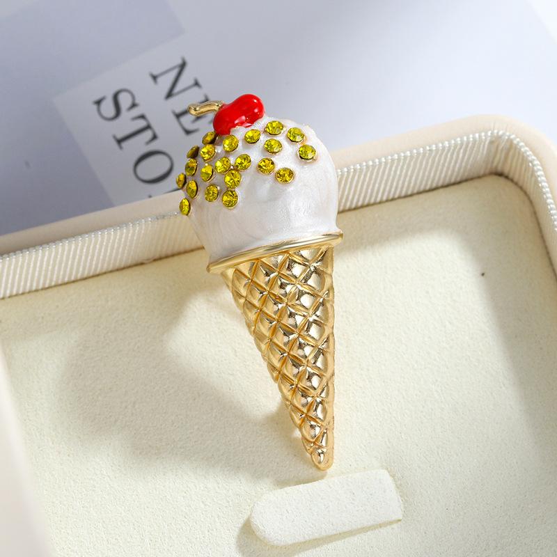 Ice Cream Cute Simple Exquisite Versatile Fruit Food Series Accessories Buckle Brooch