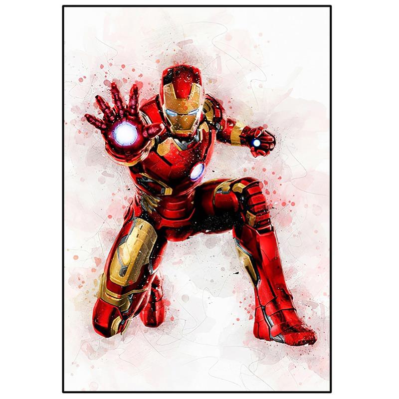 Disney Marvel Poster Avengers Tuval Tablo Kaptan Amerika Örümcek Adam Demir Adam Süper Kahraman Duvar Sanatı Çocuk Odası Dekoru Hediyeler