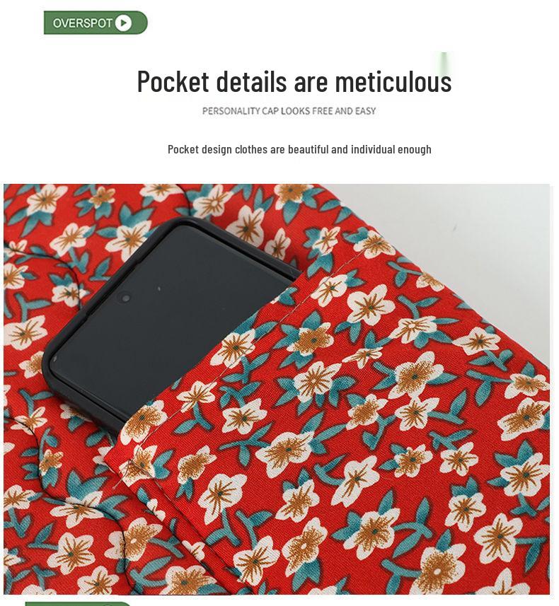 Mom's Floral Fleece-Lined Vest: Small, Cotton Sleeveless Jacket for Autumn/Winter Warmth, Princess Style