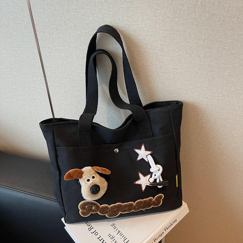 Damen Canvas Tote mit großem Fassungsvermögen - Lässig für den Arbeitsweg & Cartoon-Design, Perfekt für Studentinnen & Mütter