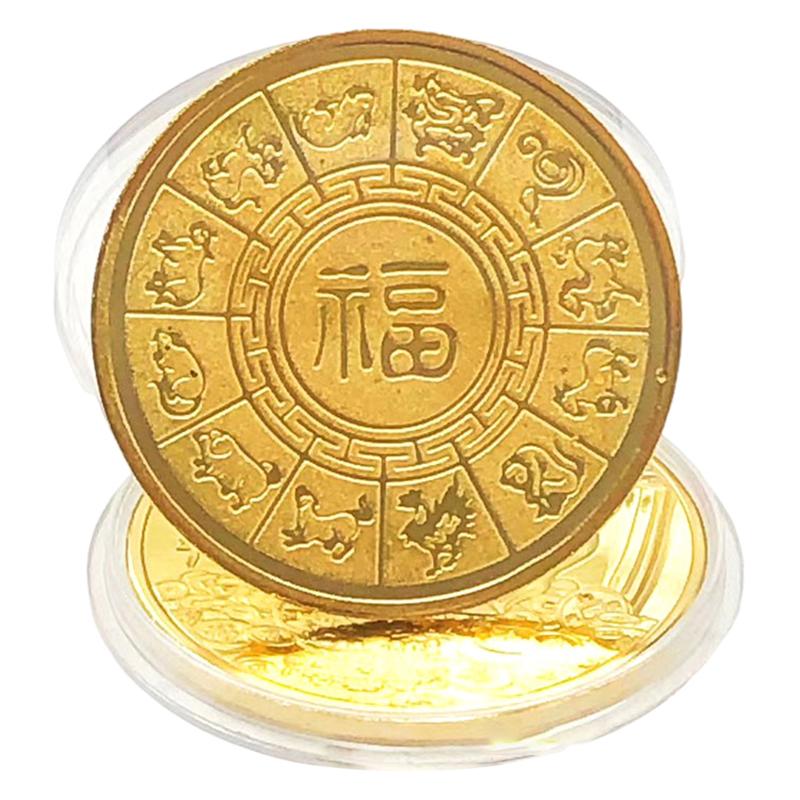 2024 New Year Of The Dragon Commemorative Coins Chinese Zodiac Medals 3D Coins Collectibles New Year Coins