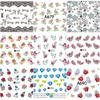 50 Sheets 3D DIY Nail Art Water Transfer Floral Manicure Tips Nail Sticker Decoration