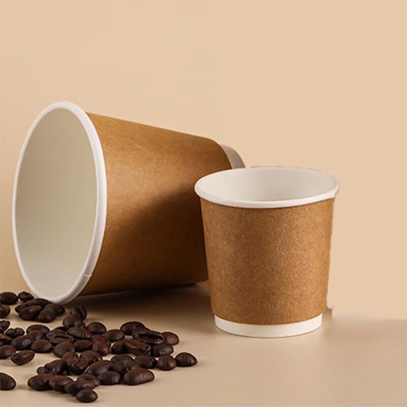 Disposable Double-Layer Coffee Paper Cups with Lids
