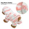 Korallfleece Hellrot Grün Gestreift Herbst Winter Vierbeiner Haustier Kapuzenpullover Kleidung Warme Pyjamas Kleidung für Hunde Katzen