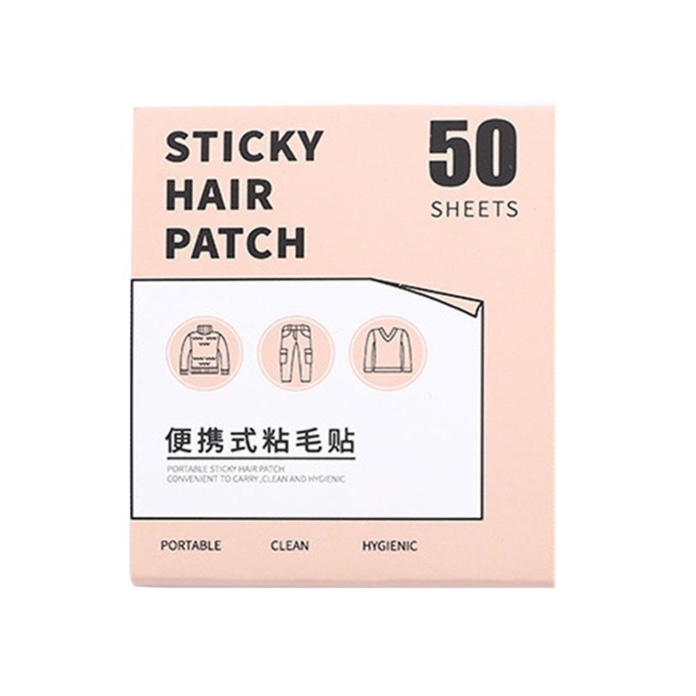 

50 Sheets New Portable Sticky Hair Patch Pet Hair Remover Mini Self-adhesive Tape Tearable Sticky Note Clothes Hair Sticky Patch рожевий