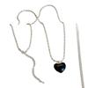 Silver Plated Beads Chain Chokers For Women Korea Black Enamel Letter Love Heart Pendant Necklaces Wholesale Fashion Jewelry