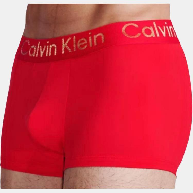 Calvin Klein Letter Waistband Jacquard Comfortable Low Rise Boxer Briefs Men Underwear China-Red LV040350MF-XAT