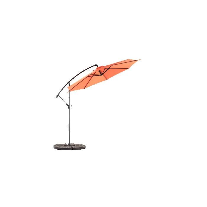 Parasol Extérieur Rectangulaire Double Face De 4,5 M Avec Manivelle (orange). (sans Pied)