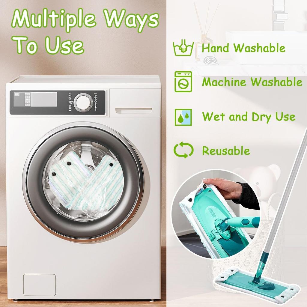 3 Pieces Replacement Heads for the Combi / Clean Twist M Micro Duo Mop Replacement 42 x 15cm Kit for all floors, strong decontamination