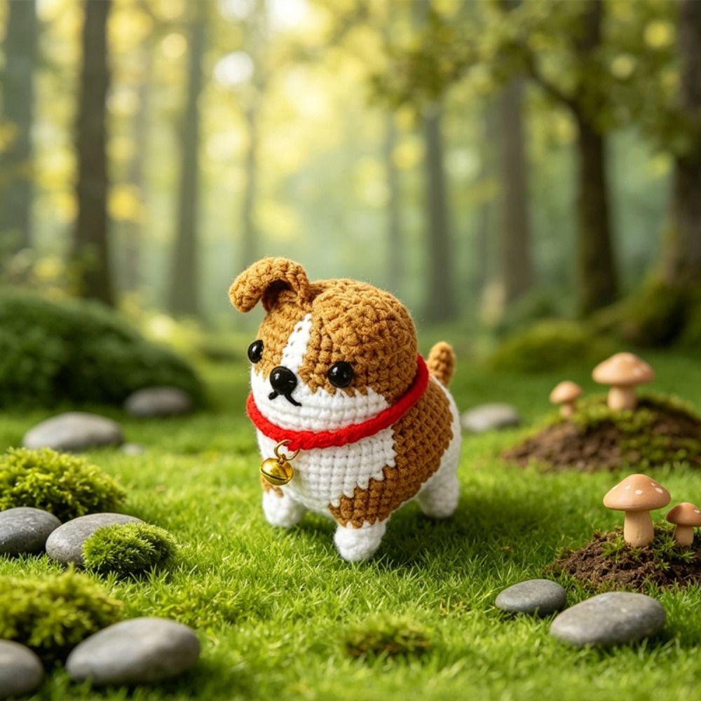 Dachshund Knitted Dog Animal Doll Handwoven Animal Creative Crochet Dog Birthday Gift