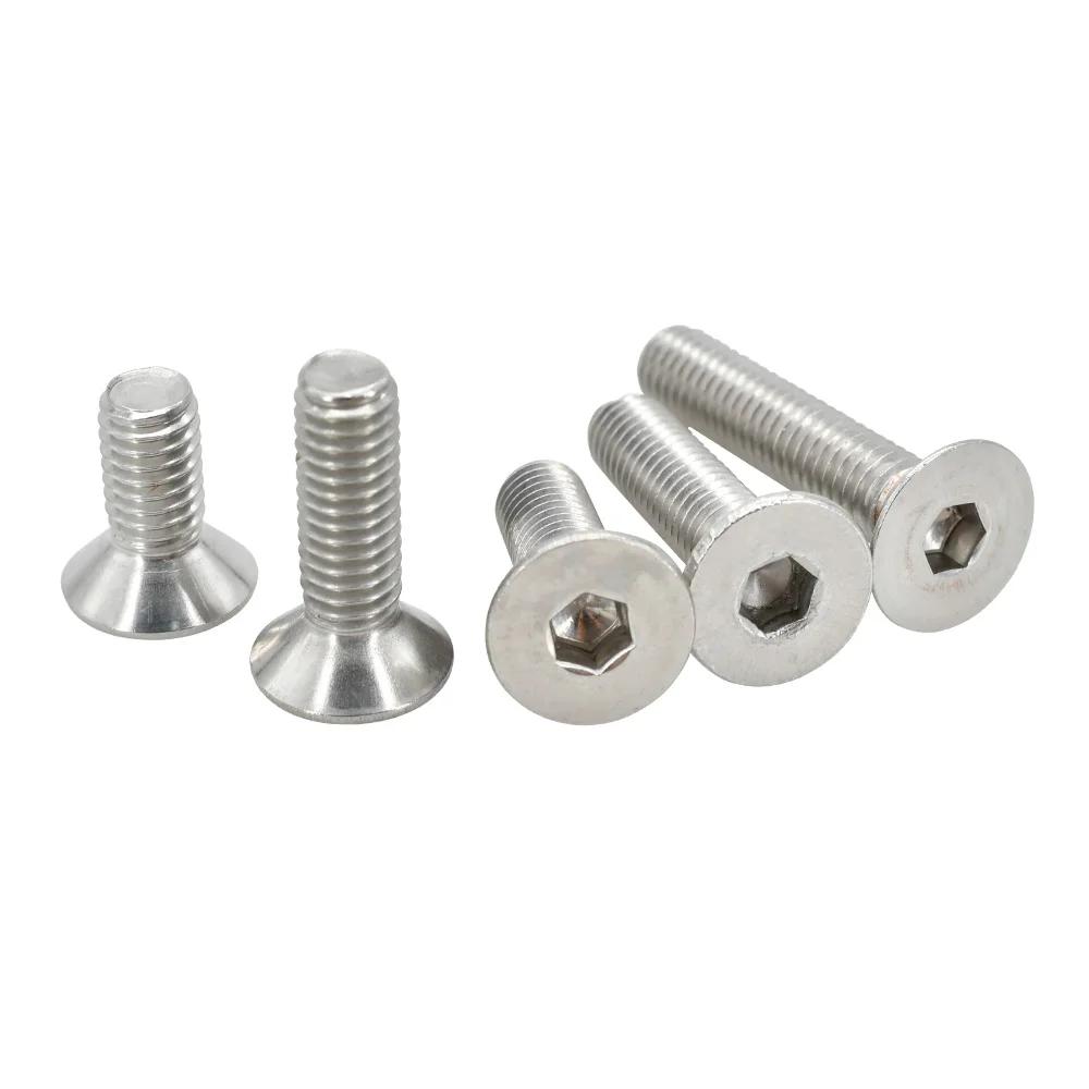 Hexagonal Countersunk Screw Nut Washer Set Metric Threaded Hex Bolt Nuts Spacer Kit Machine Screws Gasket Stainless Steel M2-M6
