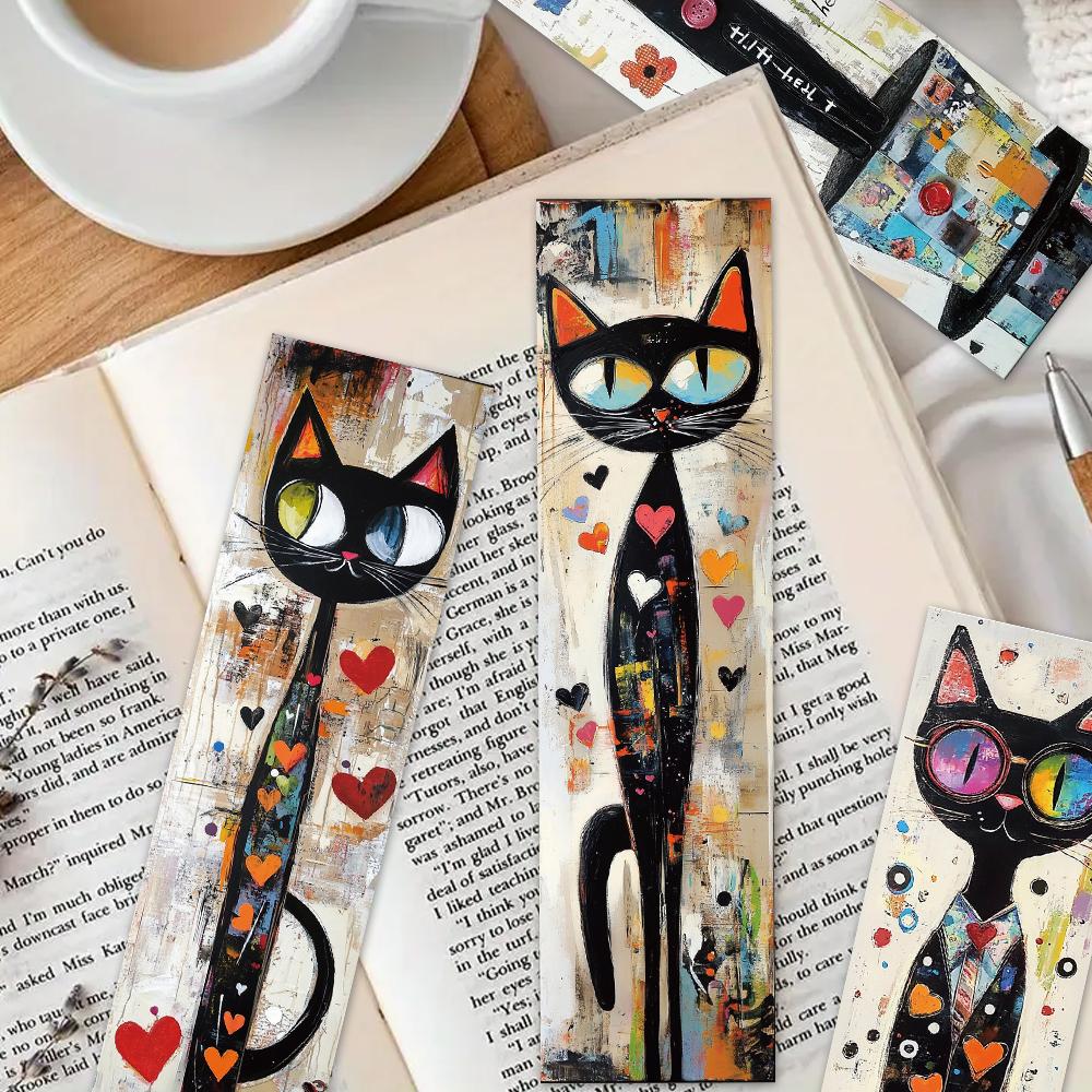 32pcs, cute doodle cat bookmarks, suitable for back-to-school season, Christmas, Halloween, teachers, readers, and birthdays.