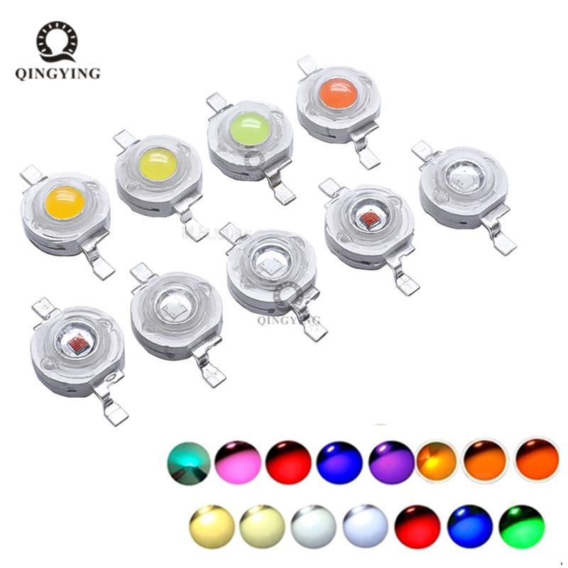 20-100pcs Best Quality Copper LED Epistar Chip 1W 3W High Power LED Diodes Red Green Blue Yellow Nature White Warm White Chip