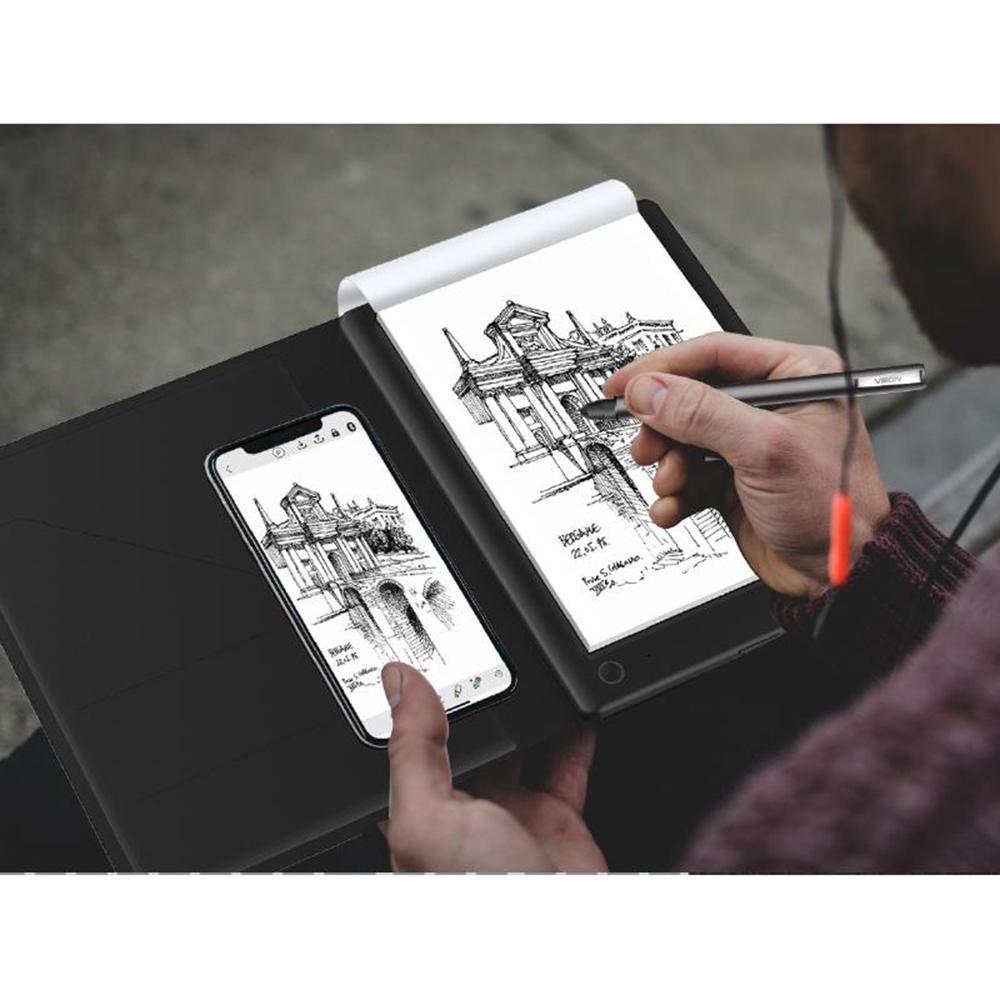 VSON WP9623 Intelligentes Schreibtablett Notizbuch mit 8192-Druckstufen Kugelschreiber 150 Seiten Offline-Speicher Schutzhülle