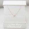 Miwa Houseki Small and cute necklace featuring a June birthstone in K10 pink gold with diamonds and a delicate curb chain [miwahouseki] heart-shaped