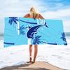 Blue dolphin digital-printed polyester Superfine fiber double-sided fleece Beach vacation bath towel, beach towel