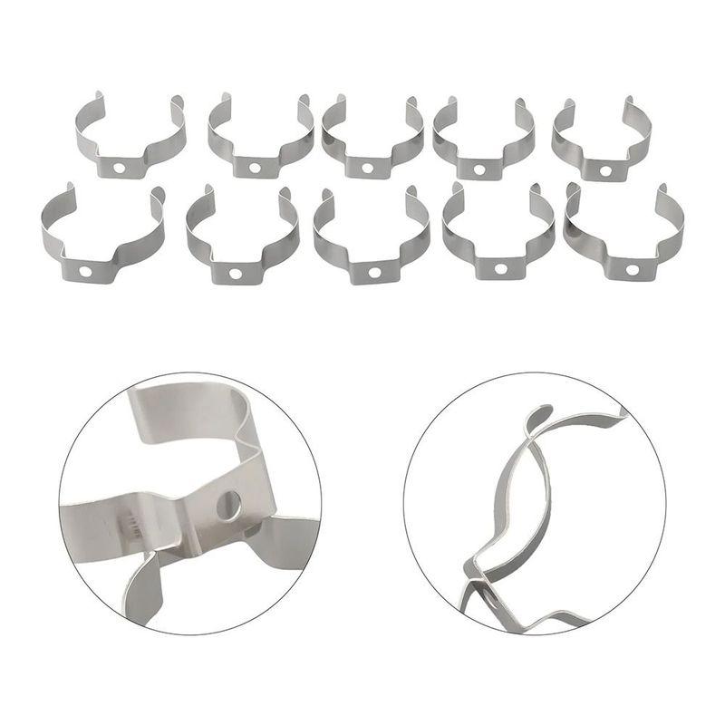 10Pcs Fixing Clips Spring Terry Clip Heavy Duty Base Tool Lamp Tube Clip Clamp Holders T8/T10 Pipes Clamp for 25mm/32mm Dia Tube