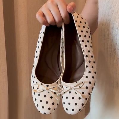 Sladké Polkadot Lodičky s Mašlí Dámská Móda Kulatá Špička S Vnitřním Zvýšením Mary Jane Boty Elegantní Banketní Společenské Boty