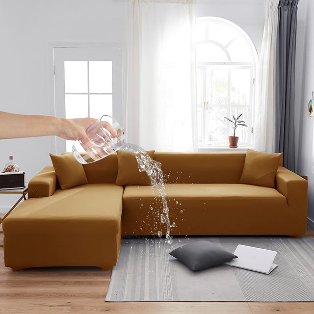 Water Proof Elastic Sofa Covers For Living Room Solid Color Sofa Slipcover Stretch Couch Cover Corner L Shape Sofa Need Buy 2pcs