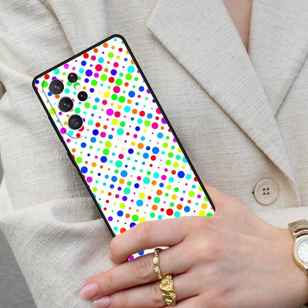 Polka dots Colorful Cell Phone Case for Samsung Galaxy S26 Ultra S25 S24 S23 S22 S21 S20 Note10 Cover