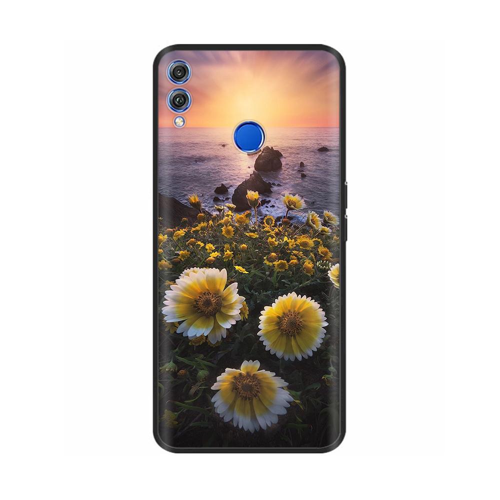 For Honor 8X Case Soft Liquid Silicone Full Coverage Phone Case For Huawei Honor 8X Cases Honor8X Cute Panda Back Cover Fundas