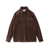 Yousheng Spring Fall Men Cargo Plaid Print Single-breasted Long Sleeves Corduroy Retro Japanese Style with Chest Pockets Loose Mid Length Cardigan Top