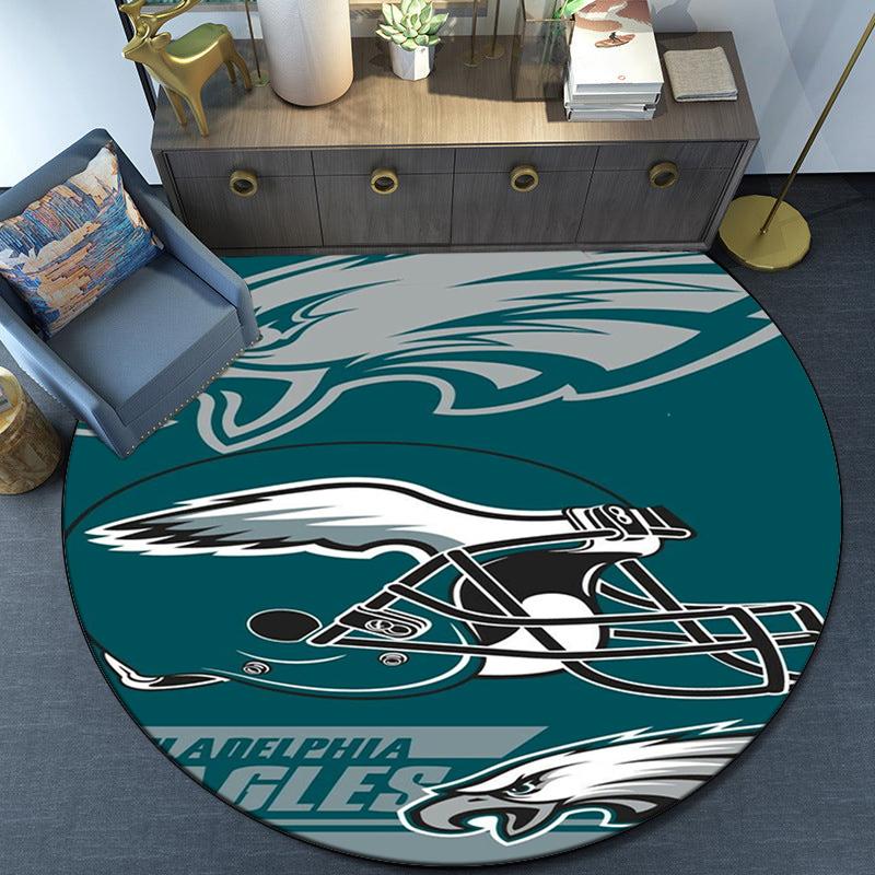 Philadelphia Eagles Round Rug for Livingroom,Bedroom, Palyroom, Chair Rug, Area Rug, Circle Carpet, Large Size Fan Christmas Gift