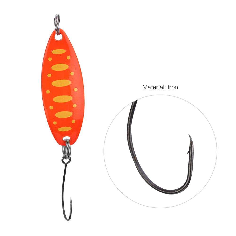Przynęty na pstrąga Błystki na pstrąga do łowienia Przynęty na pstrąga na pstrąga3.5g 3.4cm(Pomarańczowa Żółta Kropka)