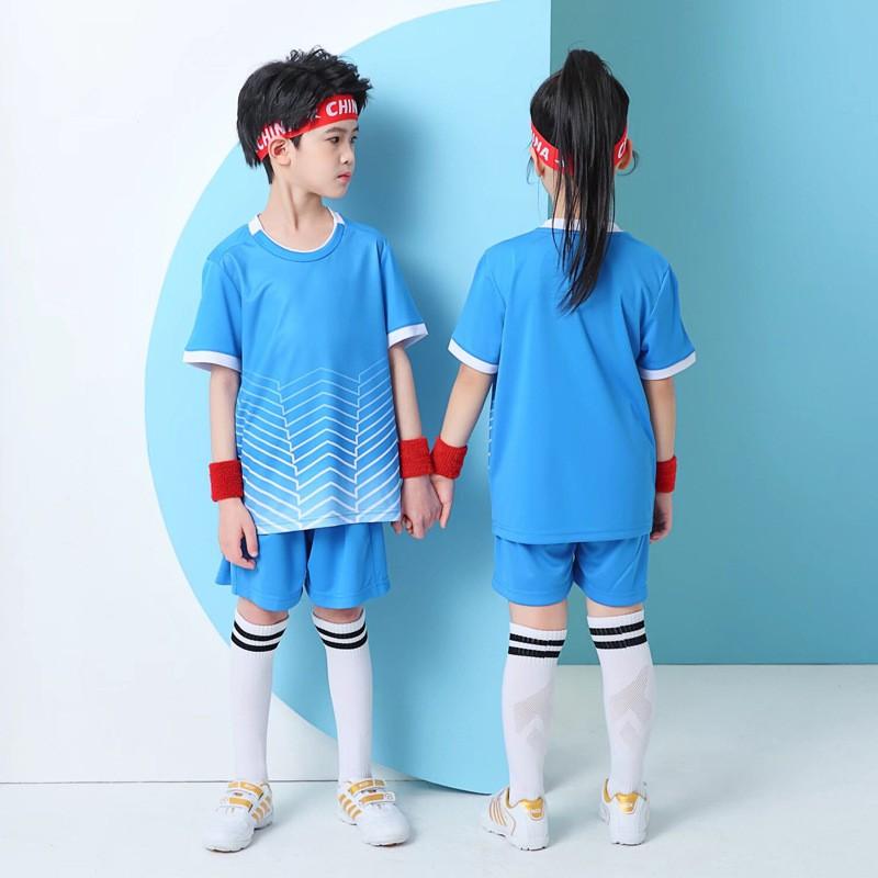 Kids Soccer Jersey Set Short Sleeve Football Uniform Boys Girls Training Camp Sportswear