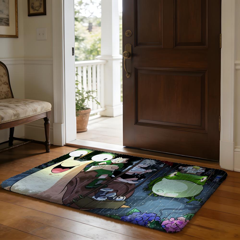 Floor Mat Soft Flannel Rug Non-Slip Absorbent Mat for Bathroom Bedroom Home Decor P-P-Peaceminusones Design Anime