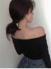 Women's One-Shoulder Slim Fit Long Sleeve T-Shirt - Sexy Cold-Weather Base Layer Top