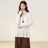 Xiaoxiangfeng Lace Fungus Edge Semi-turtleneck Knitted Sweater Women's Autumn and Winter Long-sleeved T-shirt with Bottoming Shirt Top