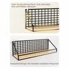 Metal Wood Wall Shelf Multi-Layer Open Grid Floating Wall Shelves Minimalist Style Hanging Organizer Living Room