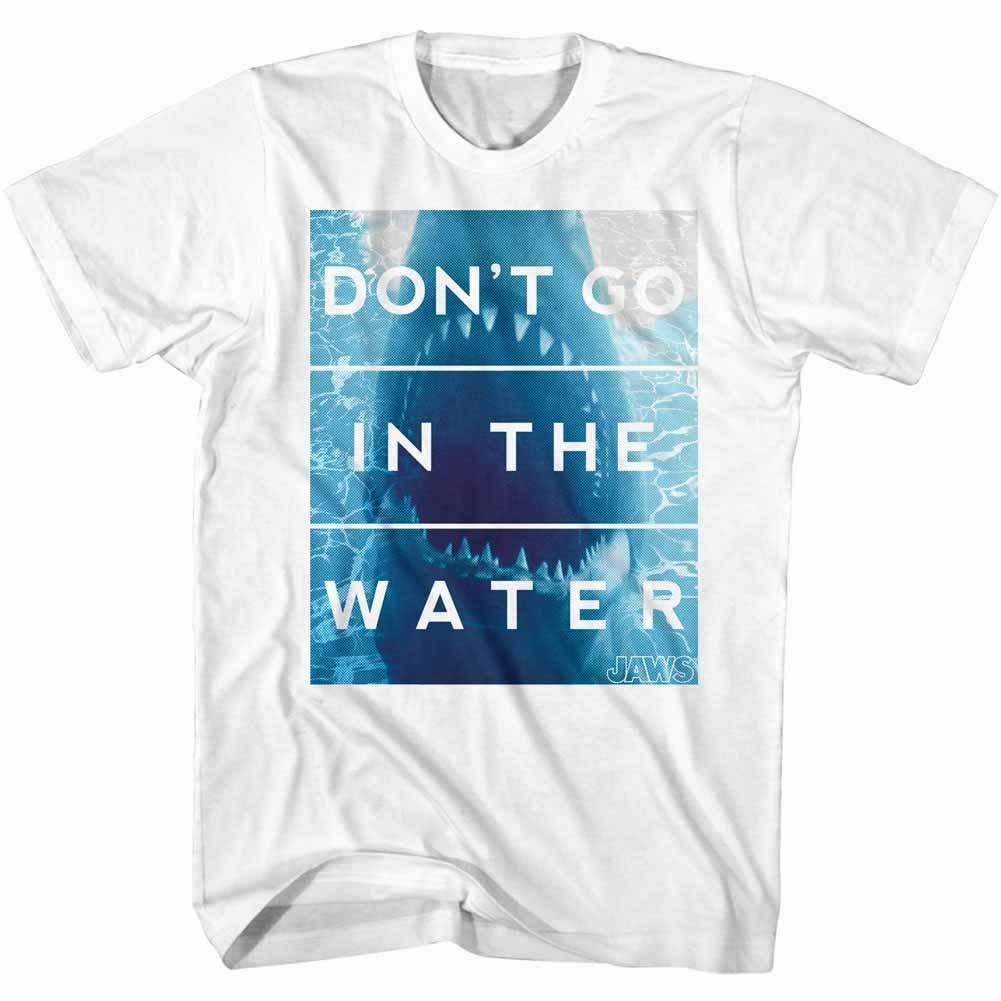 Jaws Shark Teeth Don t Go in the Water Men T Shirt Movie Bite Ocean Danger Top S