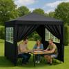 Garden pavilion, commercial tent, party gazebo, 4 side walls, windows, xxl